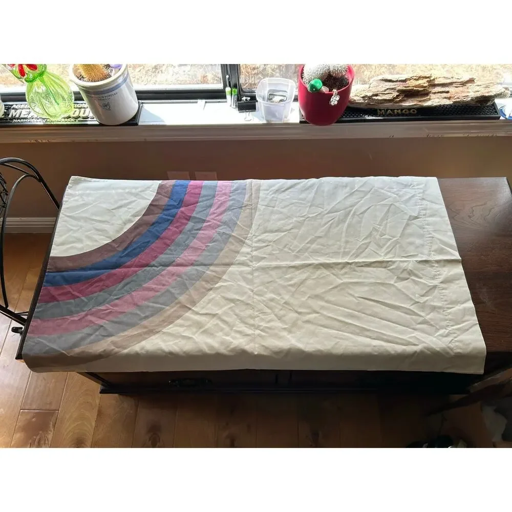 Vintage king size sheet set Wamsutta Tomorrow’s Rainbow Cool Tones 4 pieces